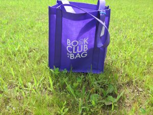 purple bag in grass